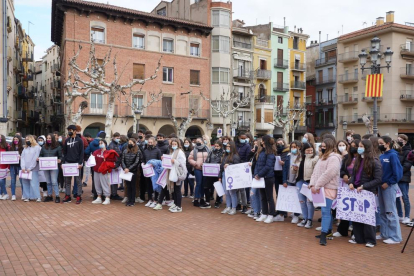 Agramunt. Reivindicación ayer de los alumnos del INS Ribera del Sió. 