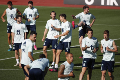 La selecció es va exercitar a Madrid després de guanyar Eslovàquia.