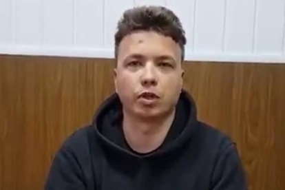 Fotograma del vídeo publicado del opositor Roman protasevich.