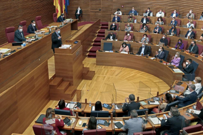 Ximo Puig, ayer durante el debate del Estado en València.