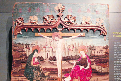 La predela (parte inferior de un retablo) originaria de Saidí, del siglo XV, que también viajará desde el Museu de Lleida hasta el Museo Diocesano de Barbastro.