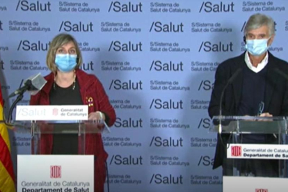 Alba Vergés y Josep Maria Argimon, durante la rueda de prensa.