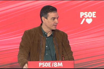 Pedro Sánchez, a la jornada dels socialistes sobre ‘La memòria del feminisme’.