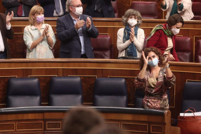 Moncloa salvó el primer test presupuestario en el Congreso con una mayoría holgada de 198 diputados.
