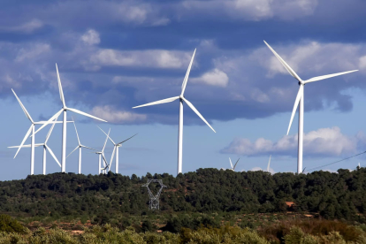 Imagen de archivo de molinos de viento en el municipio de La Granadella.
