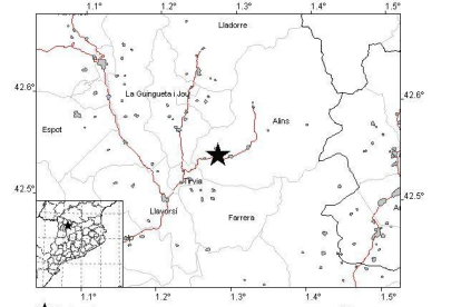 Un terremoto de 2,3 grados en el Pallars Sobirà, ligeramente percibido