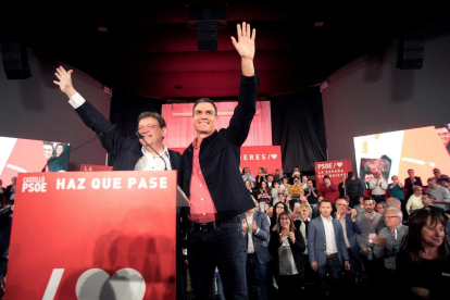 Ximo Puig i Pedro Sánchez van compartir ahir míting davant de 2.000 persones a Castelló.