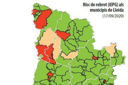 Menos de cuarenta municipios de Lleida tienen un alto riesgo de rebrote