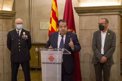 El conseller Elena tras la Junta Local de Seguridad de Lleida.
