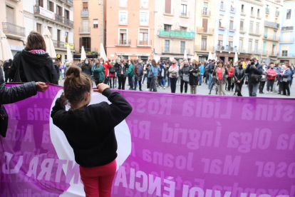 Imatge de la concentració celebrada ahir a Manresa.