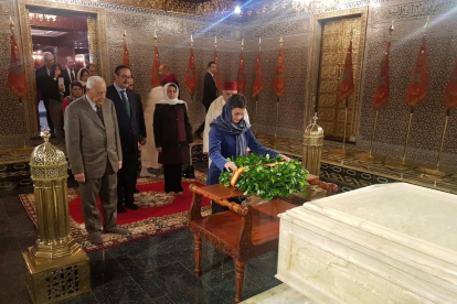 La ministra d’Exteriors, Arancha González Laya, visita el Mausoleu de Mohamed V, a Rabat.