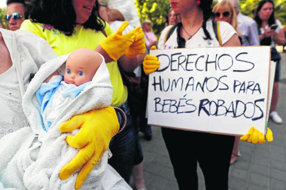 Imagen de archivo de una protesta de afectados en Madrid. 