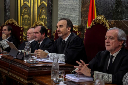 El tribunal del juicio del 'procés' en el Supremo, encabezado por Manuel Marchena.