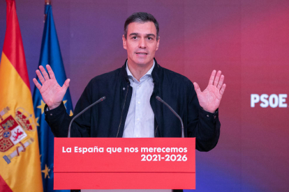 El presidente del Gobierno español, Pedro Sánchez, ayer, defendiendo los presupuestos para 2021.
