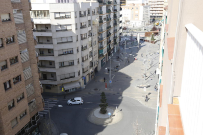 Vista del tram per a vianants del carrer Bisbe Ruano, amb la plaça Ricard Viñes al fons.