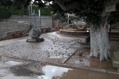 Vista de cómo quedó Vinaixa tras la riada de octubre de 2019.
