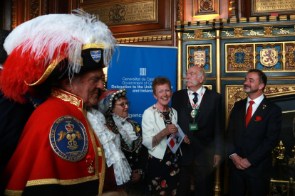 El conseller Alfred Bosch, ahir en un acte institucional de Sant Jordi al Parlament britànic.