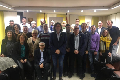 Alcaldes del Segrià, ayer durante el consejo de alcaldes.