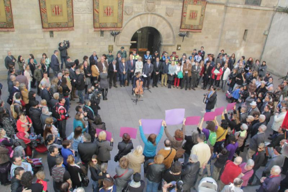 Imatge d’arxiu d’una protesta contra la violència cap a les dones a Lleida.