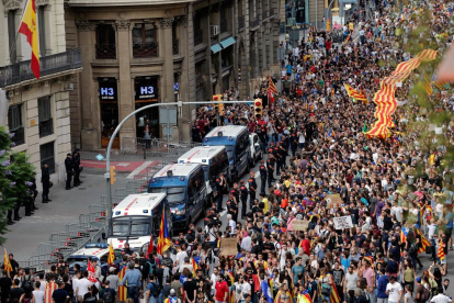 Una de les manifestacions a Barcelona contra la repressió policial.