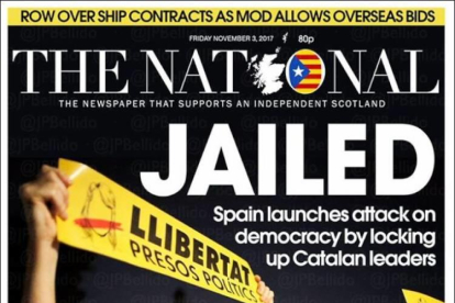 La premsa internacional es va fer ressò de l’empresonament dels vuit consellers a Catalunya.