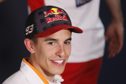 Marc Màrquez durante la rueda de prensa previa al Gran Premio.