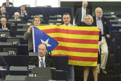 Eurodiputats amb l'Estelada.