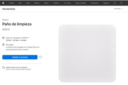 Mofa en Twitter por|para un trapo de Apple que cuesta 25€