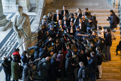 La vista sobre la possible extradició de Puigdemont va atreure gran expectació entre la premsa.