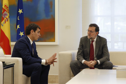Albert Rivera i Mariano Rajoy durant la reunió d'aquest dimarts.