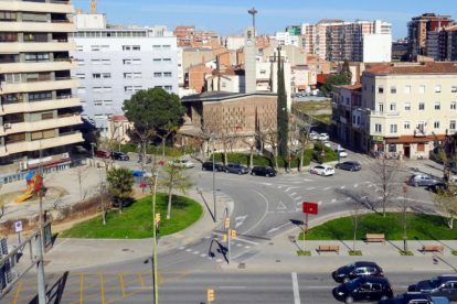 Vista aèria de la plaça de l'Exèrcit de Lleida.