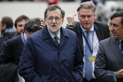 El presidente del Gobierno, Mariano Rajoy, ayer en Bruselas.