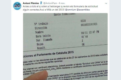 Catalanes en el extranjero denuncian irregularidades en el voto por correo