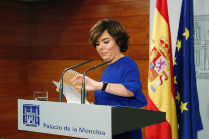 La vicepresidenta del Govern, Soraya Sáenz de Santamaria.