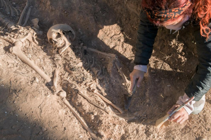 Las excavaciones arqueológicas que se llevan a cabo en el cementerio de Belchite.