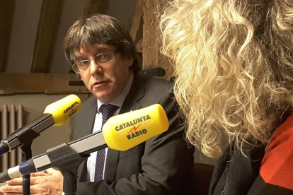Puigdemont, aquest matí durant l'entrevista a Catalunya Ràdio des de Brussel·les.