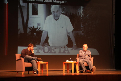 Josep M. Rodríguez i Pere Rovira van retre homenatge a Joan Margarit al nou festival Poesia Lleida.