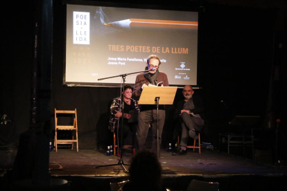 Josep M. Rodríguez i Pere Rovira van retre homenatge a Joan Margarit al nou festival Poesia Lleida.