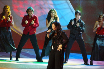 Rosa en Eurovisión en el 2002.