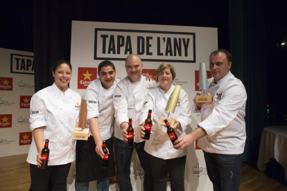 Els responsables del restaurant El Tastet del Reng, que ahir van guanyar el concurs.