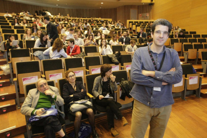 El neuròleg Javier Pagonabarraga, ahir a l’auditori del campus de Cappont.