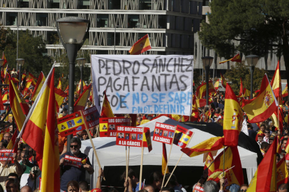 Manifestación ayer en Madrid por la unidad de España.