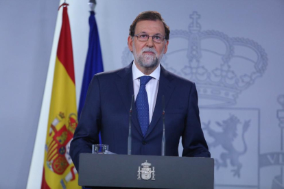 El president del Govern, Mariano Rajoy, durant la roda de premsa.