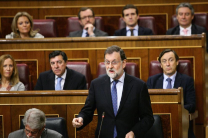 Rajoy, durant la sessió de control al Congrés.