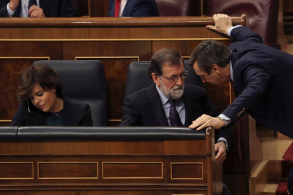 Mariano Rajoy y el portaveu del PP