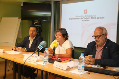 La consellera Dolors Bassa durant la roda de premsa d'aquest dimecres a Lleida.