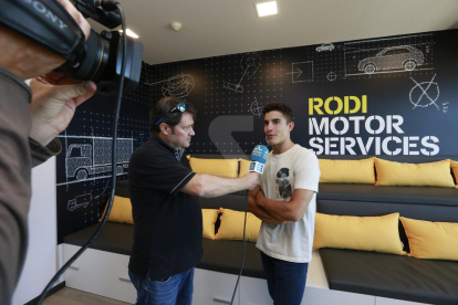 Marc Màrquez, aquest dimecres a les noves instal·lacions de Rodi a Lleida.