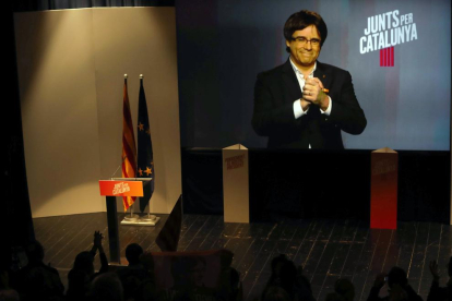 El president de la Generalitat cessat i cartell de Junts per Catalunya el 21D, Carles Puigdemont