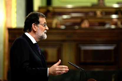 Mariano Rajoy durant la seua intervenció al Congrés