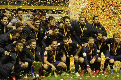 El Barça que va guanyar a l’Espanyol la Copa de Catalunya el maig del 2013 al Camp d’Esports.